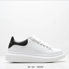 Fashionable Thick Bottomed Casual Shoes Leather Heightening Couple Sneakers Comfortable Breathable Low Top Sports Shoes