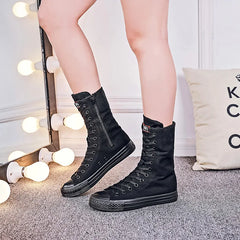 2021 New Short Tube Boots Women Side Zipper Canvas Shoes Casual Shoes Women's Shoes Rubber Shoes Dance Shoes Net Red Shoes Women