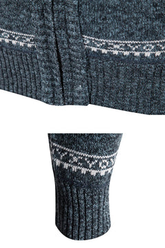 Winter Men's Fleece Cardigan Christmas Knit Sweater Coat Business Casual Jacket High Quality Male Wool Cashmere Clothing