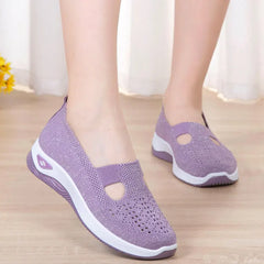 Women's New Summer Shoes Mesh Breathable Sneakers Light Slip on Flat Sandals Anti-slip Walking Woven Shoes Zapatillas De Mujer