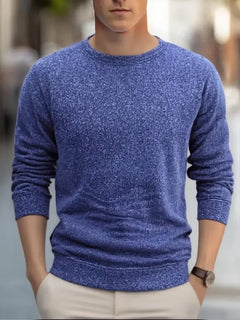 Men's Warm Crew Neck Sweatshirt Fleece Lined Thermal Pullover Autumn Winter Fashion Casual Sweater Loose Knit Long Sleeve Hoodie