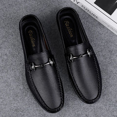 Elegantes Men Genuine Leather Loafers Non Slip Walking Shoes Breathable Outdoor Slip on Flats Casual Shoes Man Driving Moccasins