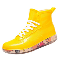 Men Rain Boots Fashion Trendy Nude Boots Anti-skid Work Chef Shoes Durable Waterproof Rubber Fishing Shoes Male Sneakers 2023New