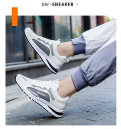 New Men's Breathable Low-Top Lace-Up Casual Shoes Comfortable Sports Shoes Lightweight PU Mesh Upgraded Version Fashionable