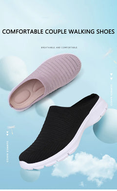 Men Slippers Summer Mesh Breathable Home Indoor Slippers Men Thick Bottom Slides Fashion Couple Walking Shoes Chanclas Hombre
