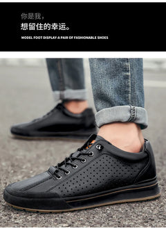 Genuine Leather Casual Shoes for Men 6CM Height Increase Sports Shoes High Quality Flats Shoes Male Brand Office Work Shoe
