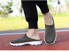 Men Slippers Summer Mesh Breathable Home Indoor Slippers Men Thick Bottom Slides Fashion Couple Walking Shoes Chanclas Hombre