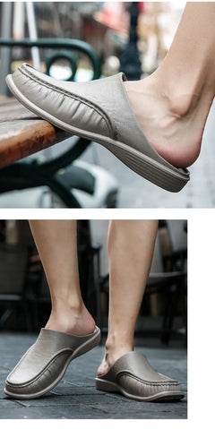 2025 Men Shoes EVA Slip on Flats Shoes Men's Slippers Men Walking Half Slipper Comfortable Soft Household Sandals