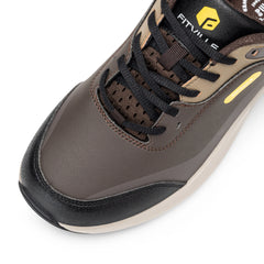 Fittington Hiking Shoes Extra Wide For Man Outdoor Walking Shoes Low-top Waterproof Work Shoes Toe with Arch Support for Heel