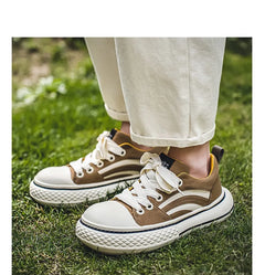 Brand Low Top Men's Canvas Sneakers Black Harajuku Big Head Platform Canvas Shoes Men Breathable Sport Casual Board Shoes Men