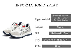 CHCH Women's Tennis Shoes 2024 Spring New Bull Leather+Fabric Spliced Casual Sports Shoes