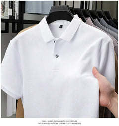 Men's 100% Cotton Polo Shirt - Summer Casual Breathable Tee,19 Colors,Ideal for Golf and Sports,Business Casual,Silk-Like Finish