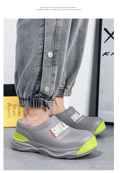 STRONGSHEN Men Plush Warm Chef Shoes Outdoor Garden Clogs Proffesional Waterproof Oilproof Non-Slip Kitchen Shoes For Pet Work