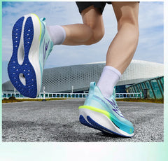 Running Shoes Marathon Carbon Board Air Cushion Men Sports Breathable Lightweight Women's Comfortable Athletic Nonskid Sneakers