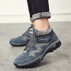 LUFUMA Leather Men Boots Winter with Fur 2022 Warm Snow Boots Men Winter Work Casual Shoes Sneakers High Top Rubber Ankle Boots