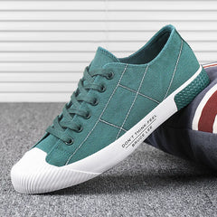 New Men's Low-cut Canvas Shoes Students Joker Lace-up Casual Shoe.