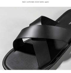 Men's Outdoor Slippers Beach Flat Flip-flop Slippers Summer Casual Slippers Indoor Home Men's Non Slip Shoes Breathable Sandals