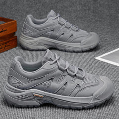 LOEIKAN Men's Breathable Hiking Shoes, Non-Slip Chunky Platform Sneakers