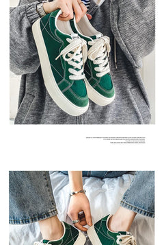 Men Skateboarding Shoes Canvas Thick Bottom Platform Shoes Comfortable Breathable Vulcanized Shoes Casual Sneakers Student Shoe