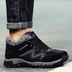 LUFUMA Leather Men Boots Winter with Fur 2022 Warm Snow Boots Men Winter Work Casual Shoes Sneakers High Top Rubber Ankle Boots