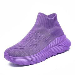 Soft Light Sneakers Men and Women Plus Size 35-46 Unisex Sports Shoes Thick Sole Cushioning EVA Slip On Ankle Socks Shoes