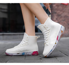 Men Rain Boots Fashion Trendy Nude Boots Anti-skid Work Chef Shoes Durable Waterproof Rubber Fishing Shoes Male Sneakers 2023New