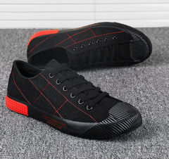 New Men's Low-cut Canvas Shoes Students Joker Lace-up Casual Shoe.