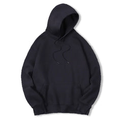 2025 Men's Solid Color Hooded Sweaters Men's Warm Wool Sweater Fashionable Street Clothing Loose  Breathable Jersey Brand Hooded
