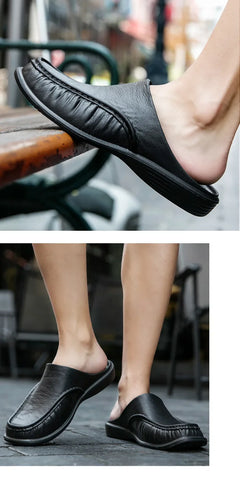 2025 Men Shoes EVA Slip on Flats Shoes Men's Slippers Men Walking Half Slipper Comfortable Soft Household Sandals