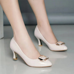 Women Cute Casual Brown High Quality High Heel Pumps Lady Casual Striped Shoes Female Sexy Party Shoes Bombas De Mujeres E5131