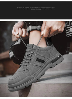 Oulylan Men's Luxury Running Shoes Breathable Skateboarding Shoes Black Thick Soled Comfortable Casual Sports Shoes Denim Boots