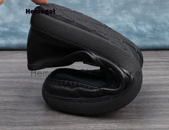 Black Leather Loafers Men Shoes Summer Soft Leather Men's Shoes Cowhide Breathable Single Shoes Handmade Casual Leather Shoes