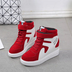2026 Thick Platform Sneakers Casual Lace-Up Wedges High Heel Womens Shoes Outdoor Black Red Platform Vulcanize Shoes Women