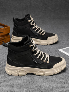 Men's high top boots, casual sports shoes, outdoor camouflage, wear-resistant, trendy and fashionable men's boots