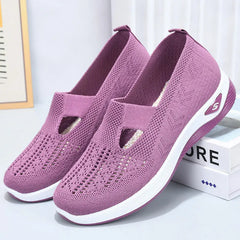 Women's New Summer Shoes Mesh Breathable Sneakers Light Slip on Flat Sandals Anti-slip Walking Woven Shoes Zapatillas De Mujer