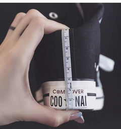 8cm High Heels Shoes Casual Canvas Shoes Platform Wedges High Top Ladies Hidden Wedge Heels Elevator Shoes