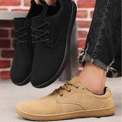 Barefoot Men's Sneakers With Wide Toe Size 48 Minimalist Cow Suede Leather Upper Casual Man Shoes Comfortable Walking Shoes