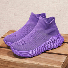 Soft Light Sneakers Men and Women Plus Size 35-46 Unisex Sports Shoes Thick Sole Cushioning EVA Slip On Ankle Socks Shoes