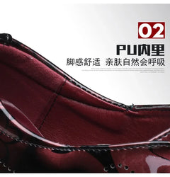Luxury Men Oxford Shoes Retro Floral Pattern Men Dress Shoes Fashion Lace-Up Flats High Quality Business Men Party Wedding Shoes