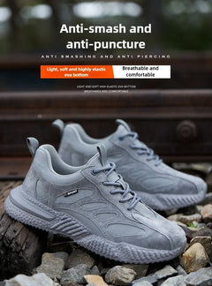 plastic toe cap safety shoes lightweight comfortable construction shoes for men protective work sneakers anti-slip work shoes
