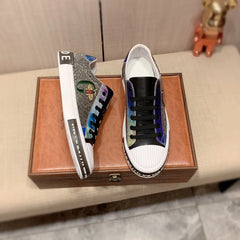 Men's Genuine Leather Sports Sneakers Casual Leather Strap Light Soft Sole Comfortable Lace-Up Shoes