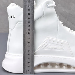 Luxury brand casual sneaker for men White high top air cushion sneakers Man Comfortable Soft Lace up botas masculino 2024