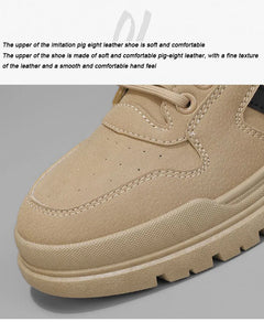 Oulylan Men's Luxury Running Shoes Breathable Skateboarding Shoes Black Thick Soled Comfortable Casual Sports Shoes Denim Boots