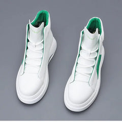 Luxury brand casual sneaker for men White high top air cushion sneakers Man Comfortable Soft Lace up botas masculino 2024