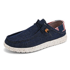 Men's Canvas Shoes Summer 2023 New Lightweight Breathable Soft Slip on Casual Shoes Fashion Beach Vacation Loafers Men Footwear