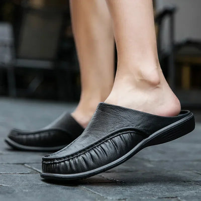 2025 Men Shoes EVA Slip on Flats Shoes Men's Slippers Men Walking Half Slipper Comfortable Soft Household Sandals