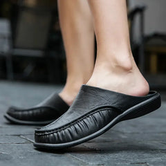 2025 Men Shoes EVA Slip on Flats Shoes Men's Slippers Men Walking Half Slipper Comfortable Soft Household Sandals