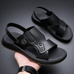 British Style Men's Outdoor Beach Shoes Summer Trend Thick Soled Wear-resistant Men's Oxford Shoes Breathable Casual Sandals
