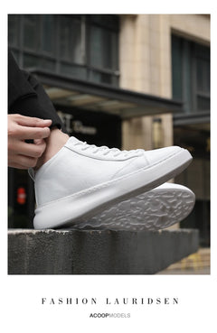 Shoes for Men Fashion Casual Sports Shoes Male Sneakers Trend Genuine Leather 2023 New Flat Running Shoes Large Size 39-46 White