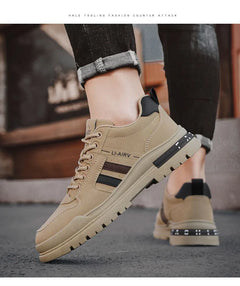 Oulylan Men's Luxury Running Shoes Breathable Skateboarding Shoes Black Thick Soled Comfortable Casual Sports Shoes Denim Boots